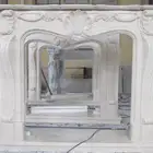 Freestanding Fireplaces Indoor Freestanding Cream Marfil Natural Marble Stone Fireplaces