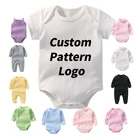 Custom OEM Printing Knitted Newborn Onesie Baby Boys Girls Rompers 100% Organic Cotton Unisex Jumpsuit Bodysuit Sets