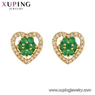Engagement Green Stone Cz Earring E-212 Xuping Green Stone Women Stud Earrings 24k Gold Jewelry Synthetic Cz Women Earrings
