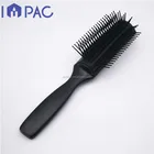 Classic high quality black plastic 7 row hair brush for salon use