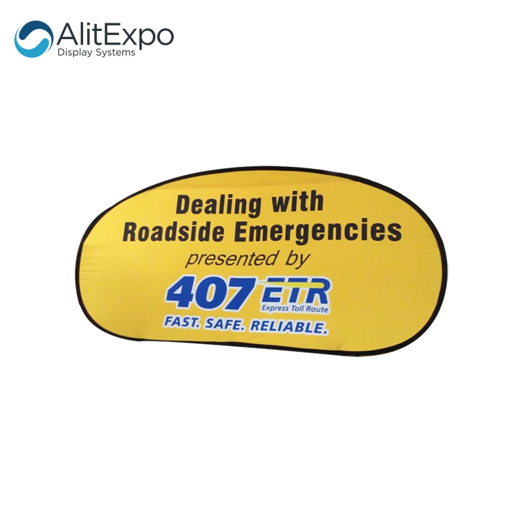 Indoor Outdoor Promotional Pop Up Fabric Banner Of Steel Frame