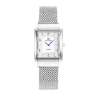 Tungsten steel watch stainless with rhinestone mesh bracelet square creative fashion