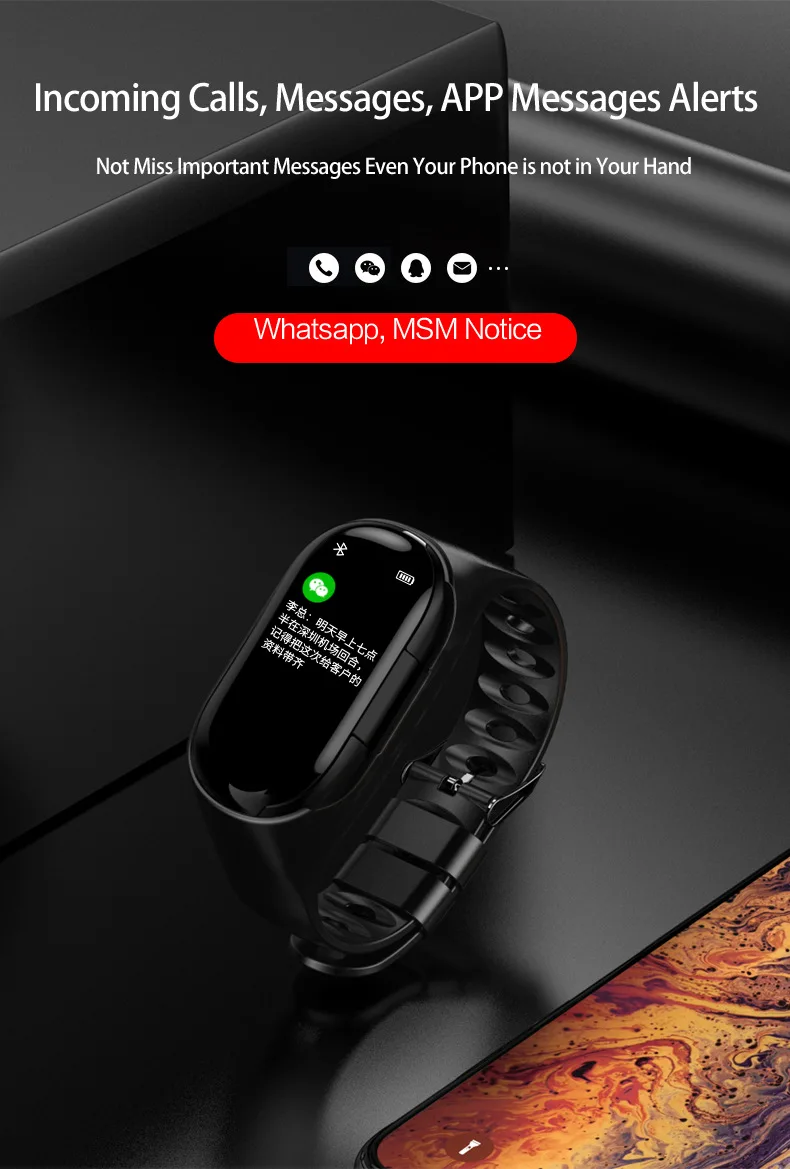 Tws Bluetooth 5.0 Earphone Wireless Wholesale With Smart Watch Daily Activity Minotoring Touch LED Screen Smart Wrist - ANKUX.COM