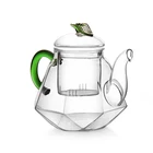 Stocked China Hand Tea Pot China Supplier Hand Blown Borosilicate Glass Tea Pot