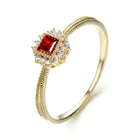 Gold plated gemstones turkish engagement jewelry women 925 sterling silver ring