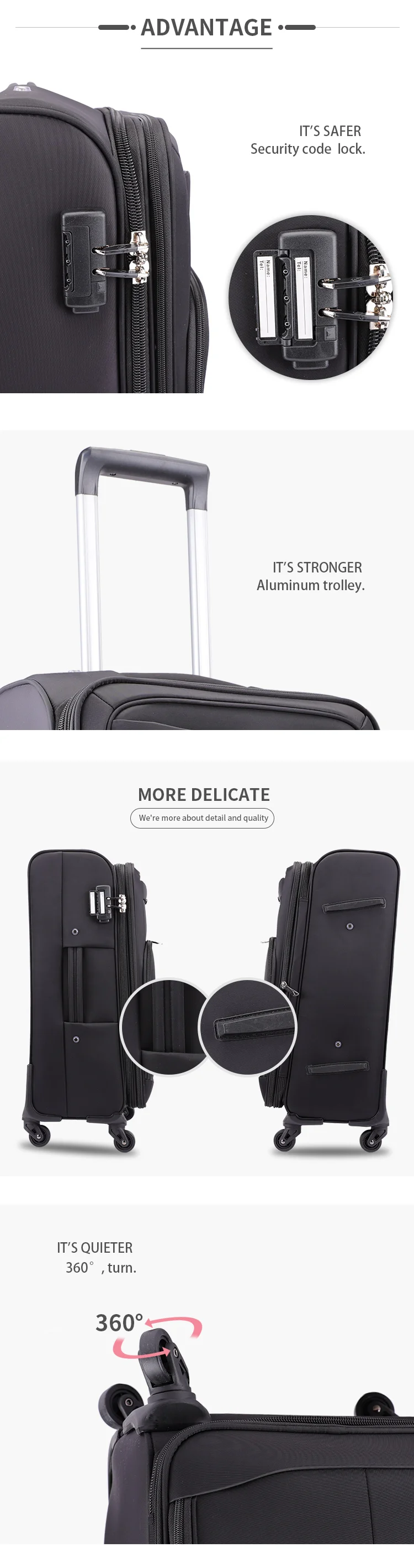 fabric travel luggage