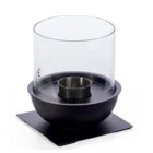 decorative small table top fireplace metal and glass fireplace
