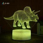 3D dinosaurus led night lamp with crack base,USB charging led light,Home decoration