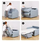 Furnitures Modern Foldable Convertible Furnitures Living Room Fabric Sofa Bed