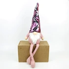 Handmade swedish scandinavian tomte nordic dwarf christmas ornament import pink sequin hat gnome shelf edge sitter