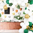 OurWarm 118 Pcs Birthday Bridal Shower Decorations Balloon Garland Arch Kit with Artificial Palm Leaves For Wedding Party