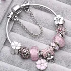 Crystal Charm Silver Bracelets & Bangles for Women With Aliexpress Murano Beads Silver Bracelet Femme Jewelry