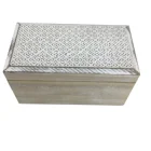 Craft Storage Wooden Box Cheap Antique White MDF Rectangle Luxury Handmade Wooden Craft Storage Box Set Of 2