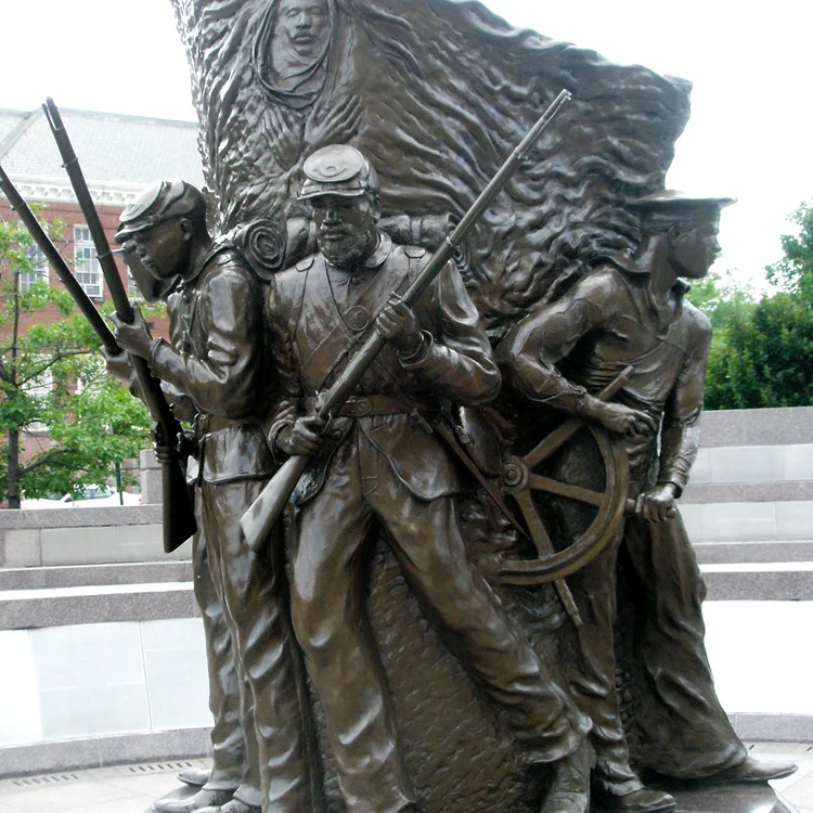 Cina fabbrica fornito di alta qualità American Civil War Memorial di metallo bronzo soldato statua per Spirito di Libertà