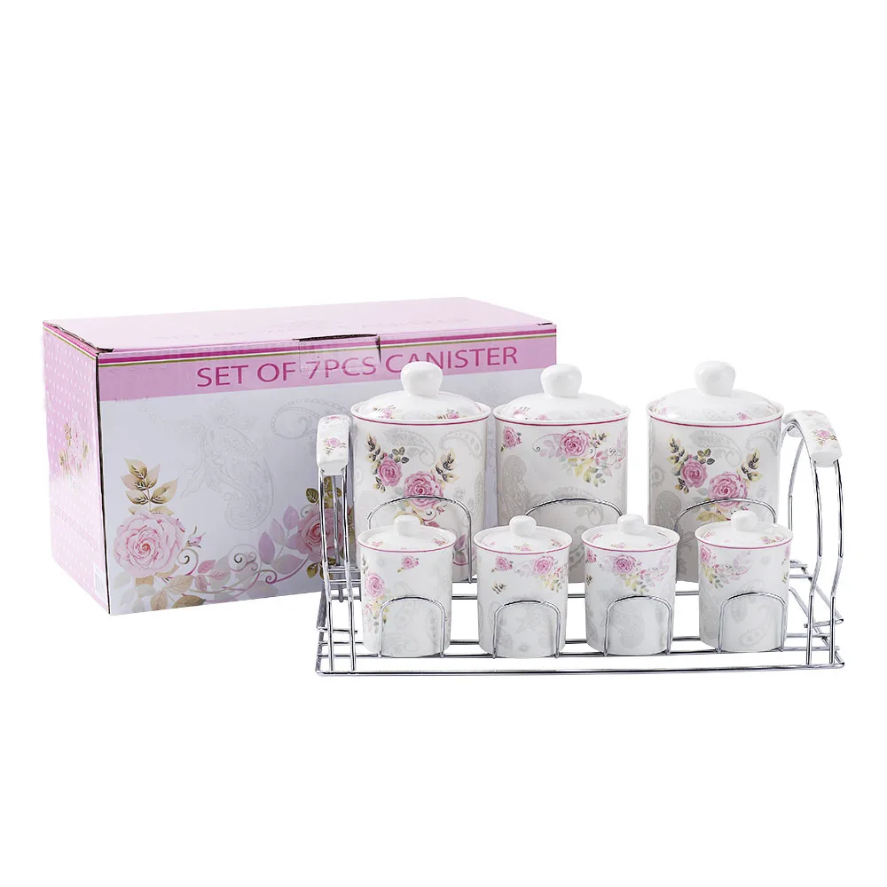 floral tea coffee sugar canisters