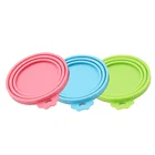 Universal Size One fit 3 Standard Size Food Cans Multi-colored Pet Food Can Cover Silicone Can Lids for Dog and Cat Food