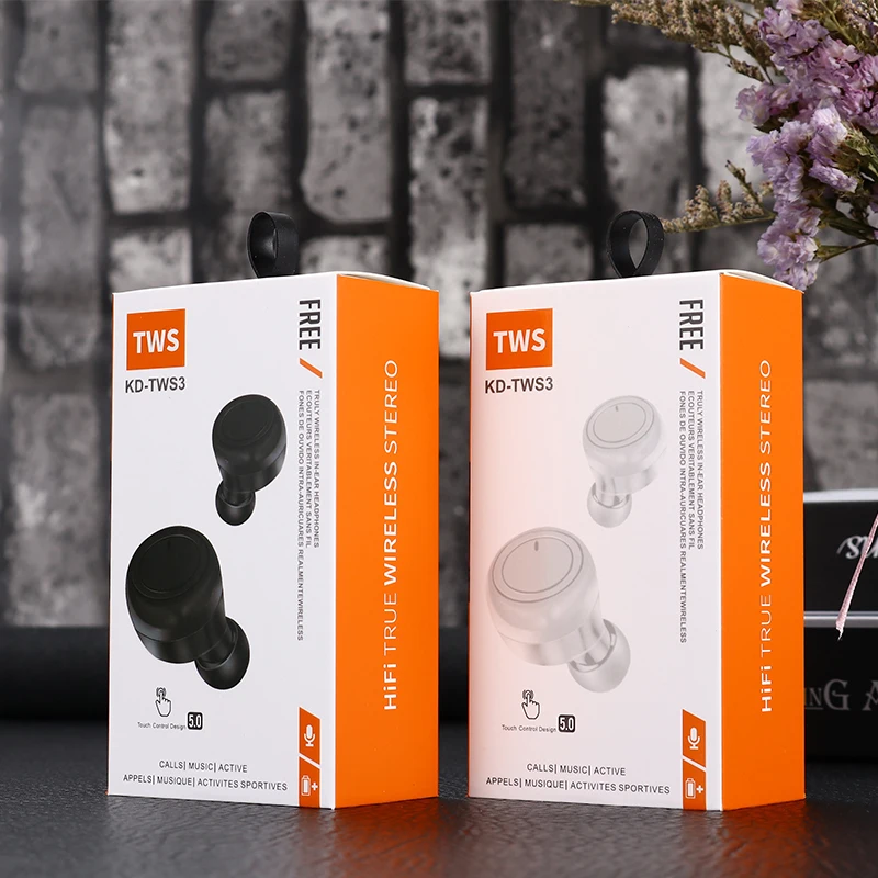 KADUN TWS3 True Wireless Stereo Earbuds bluetooths 5.0 version with white black colour - ANKUX.COM