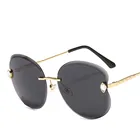 New Rimless Fashion Shades Glasses Diamond Sunglasses High Quality luxury Custom brand metal frame Sunglasses