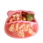 Cute Food Tray Baby Suction Silicone Kids Dinner Bowl Plates Set Silicone Baby Plate