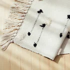 Unique design custom white area rug floor mat living room decor modern handmade carpet rug with tassel