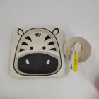 Easy to clean bamboo fiber separated children's meal plate