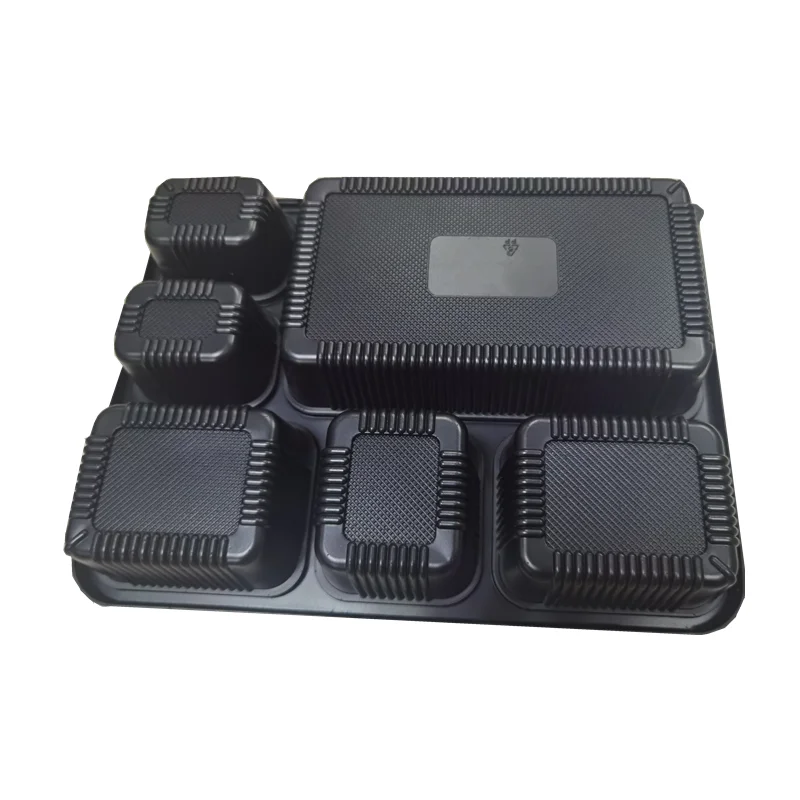 Custom Compartment Black Bento Food Containers Take Away Disposable