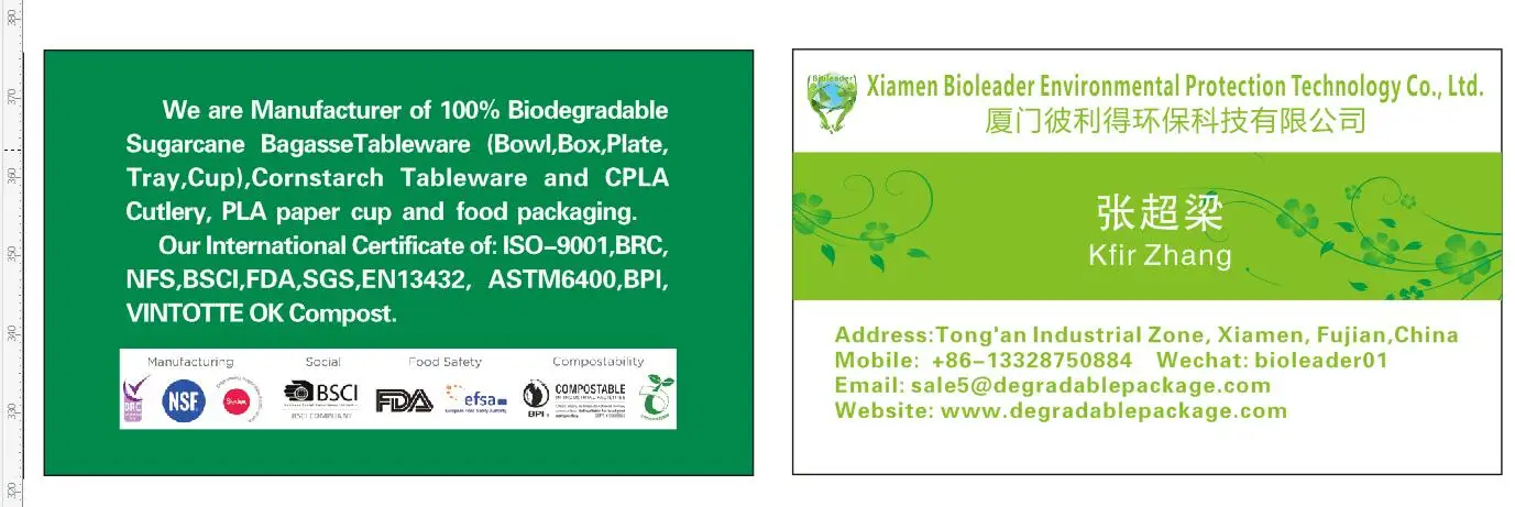 Disposable Cornstarch Eco-friendly Plastic Wholesale Biodegradable Tableware Set