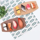 Wooden disposable plate food container sushi tray