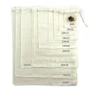 Customized packing fabric pouch small drawstring bag cotton muslin organic tea bags