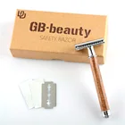 Womens Blades Underarm Single Blade with Custom Package and Face Use Women Men Safety Wooden Shaving Razor