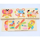 Kids Educational Wooden Toys Cartoon Animal 3D Jigsaw Wooden Puzzle