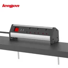 Britain 3 plugs conference room table power 2 usb charger desk table clip socket set