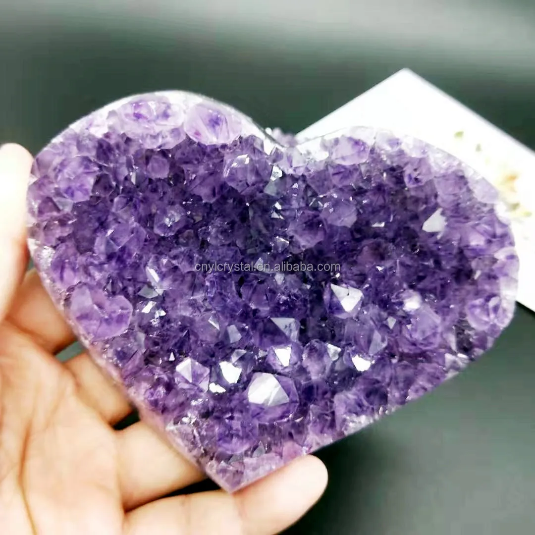 crystal crafts natural beautiful healing crystal amethyst heart