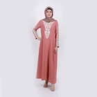 2019 Fashion plain long sleeve top suit set islamic clothing muslim women simple dress