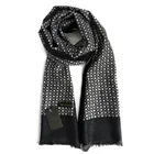 New hot elegant black and white gray men's winter double scarf pocket