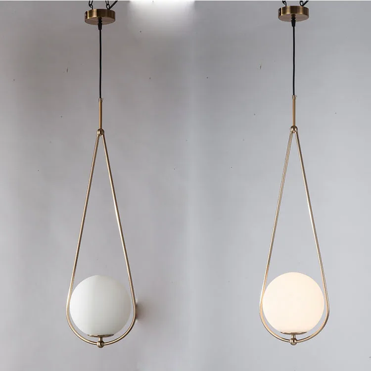 Round modern ball glass metal home decor chandelier pendant light