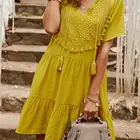 Blouse 2020 New Arrival Casual Beach Wear Tunic Shift Blouse Lightweight Traditional Mexican Dresses