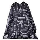 OEM salon hairdressing hair cutting gown hairdresser barber cape cloth black