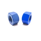 M12 Steel Nuts M12 M16 M20 PTFE Plated Carbon Steel Blue Color Hex Nuts With Metric Fine Pitch Thread