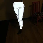 Casual Women Pants Reflective ZUJA 2019 New Women High Visibility Glow Rainbow Reflective Pants