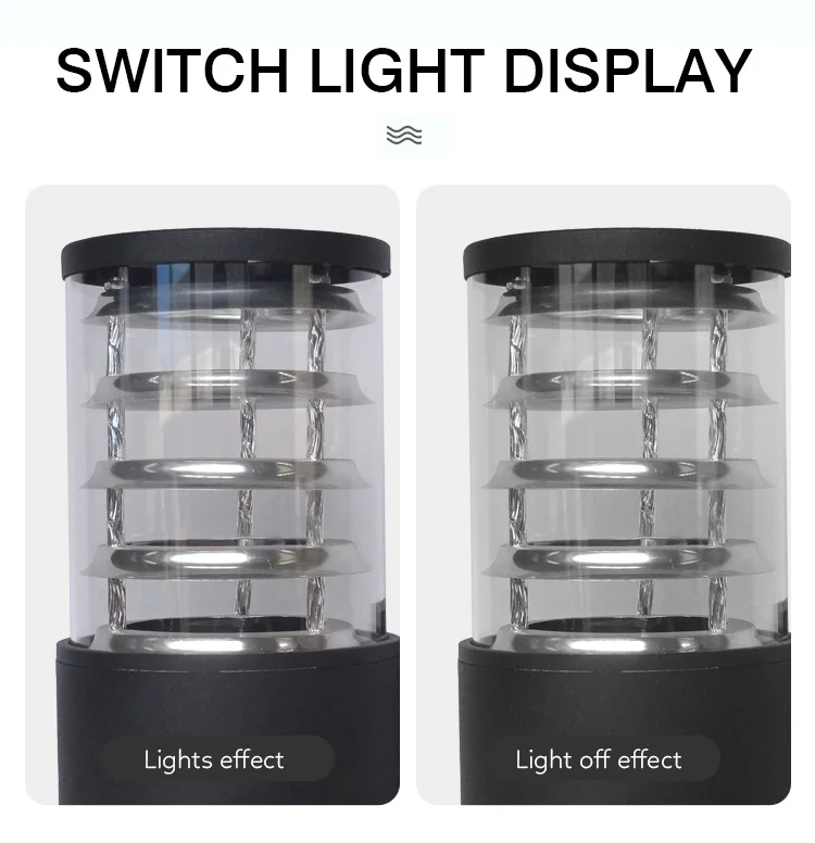 E27 Aluminum Modern Surface Mount Outdoor Landscape Garden Wall Lamp