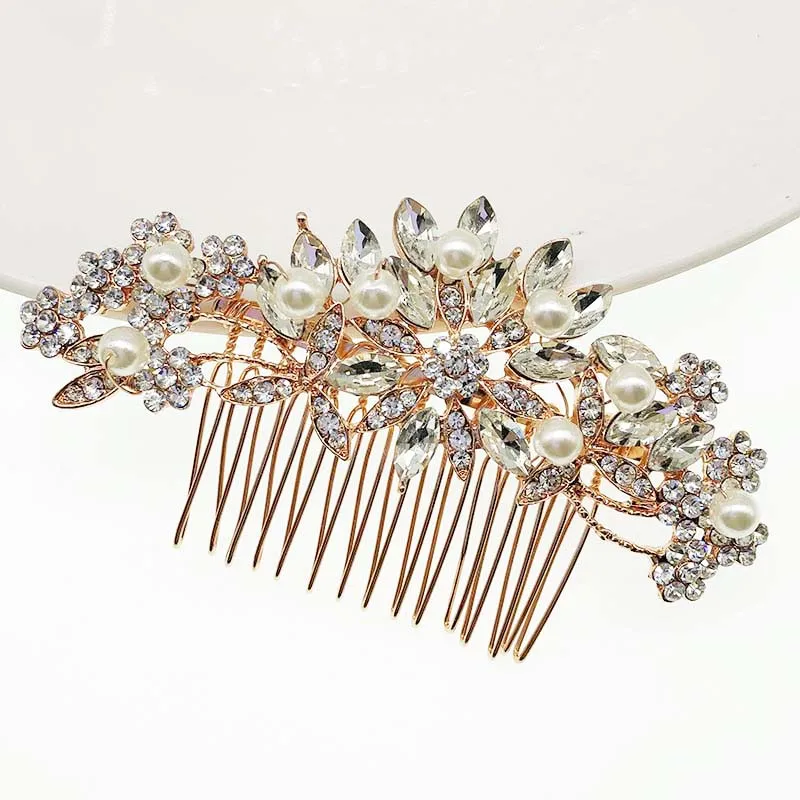 Hot Wedding Bridal Hair Accessories Gold Color And Rose Gold Color Zinc