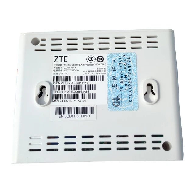 new hotsale ftth brand new zte onu f643 zxhn 1ge port gpon onu