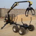 Forest Timber trailer with cranr For Tractor