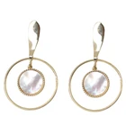 Personalized Jewelry Fancy Design Matte Gold Plated Big Circle Hoop Earrings For Women Party