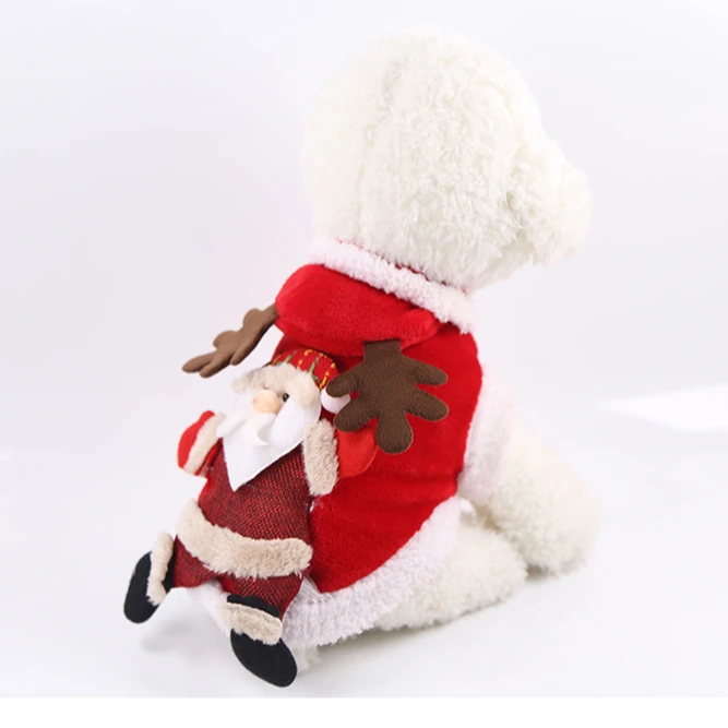 2019 Новый стиль Рождественская Одежда для собак с рисунком Санта-Клауса костюм для домашних животных