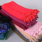 High Quality Pure Color Ethnic Pearl Chiffon Islamic Women soft bubble chiffon hijab malaysia scarf