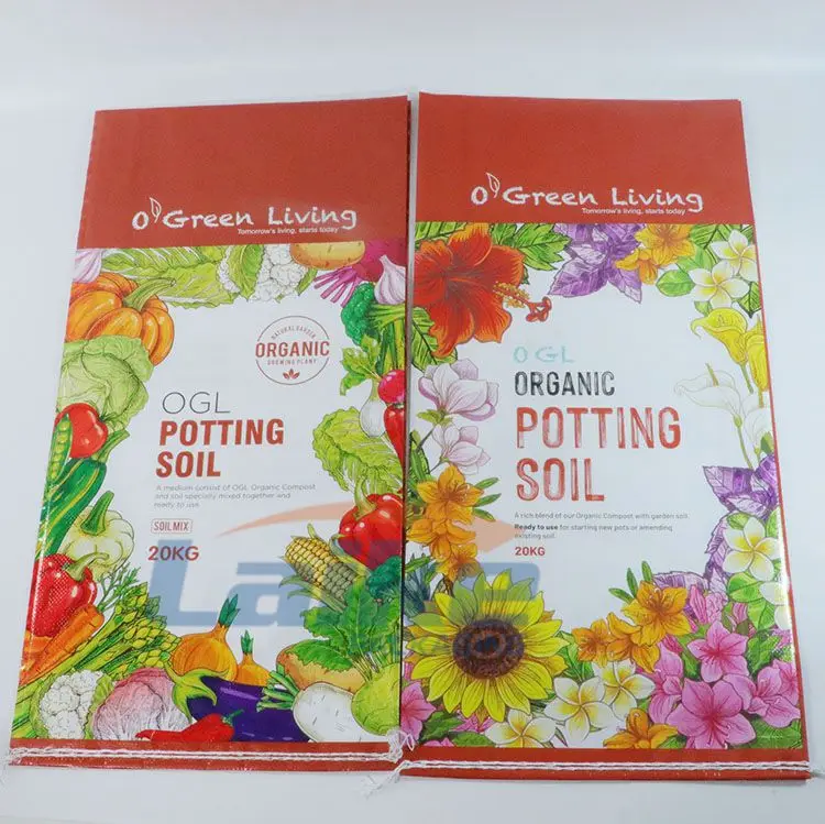 Newest Style Custom pp Woven Sack Breathable Potting Soil/organic Fertilizer Packaging Bags