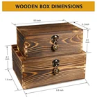 Set Of 2 Vintage Burn Color Artfully Processed Keepsake With Lock Keys Hot Selling Jewelry Packing Box Wood