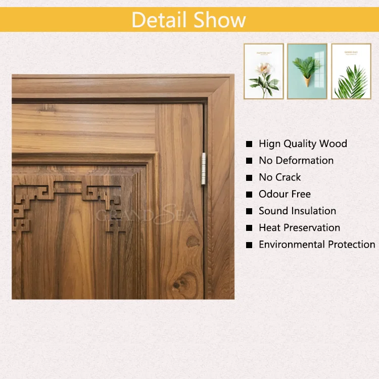 Fire Rated Best Price Interior Solid Teak Wooden Door For Main Door